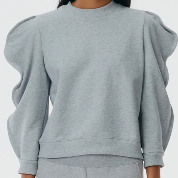 Tibi scallop sleeve sweatshirt - Picture 2 of 2